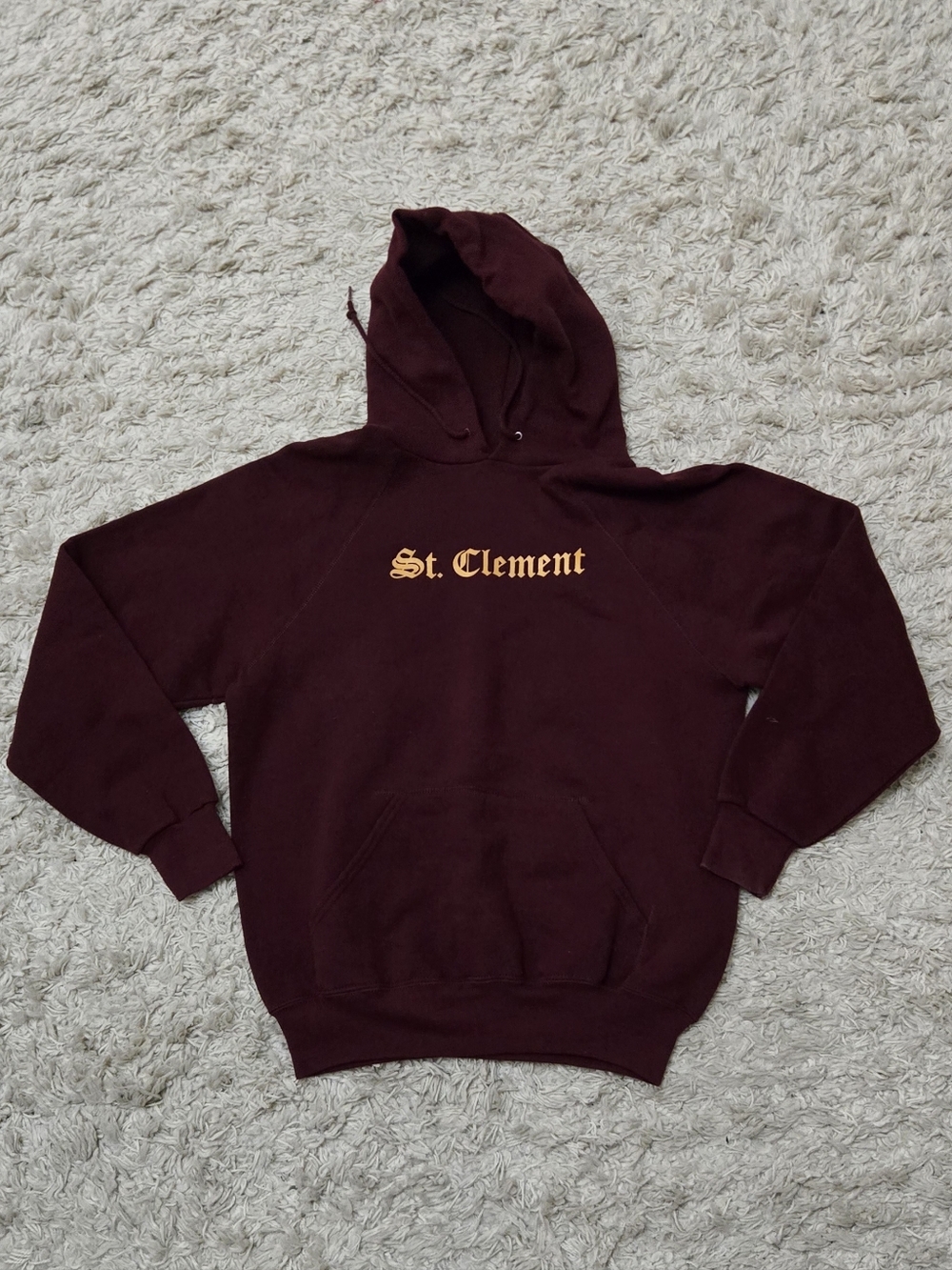VTG 90s St Clement Raglan Hoodie L